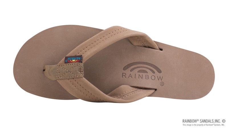 Rainbow Sandals Women's Single Layer Premier Leather w/Arch Support, Dark Brown, 9.5-10.5 - Image 3